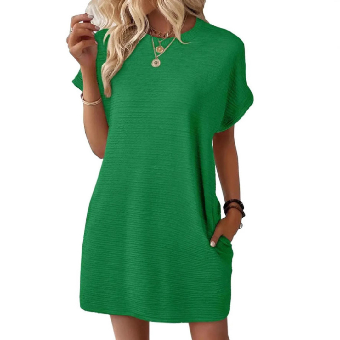 Evelina |  Casual Minimalist Round Neck Summer Dress