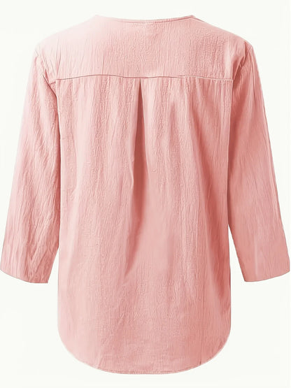 Lesley | Casual Cotton And Linen Blouse