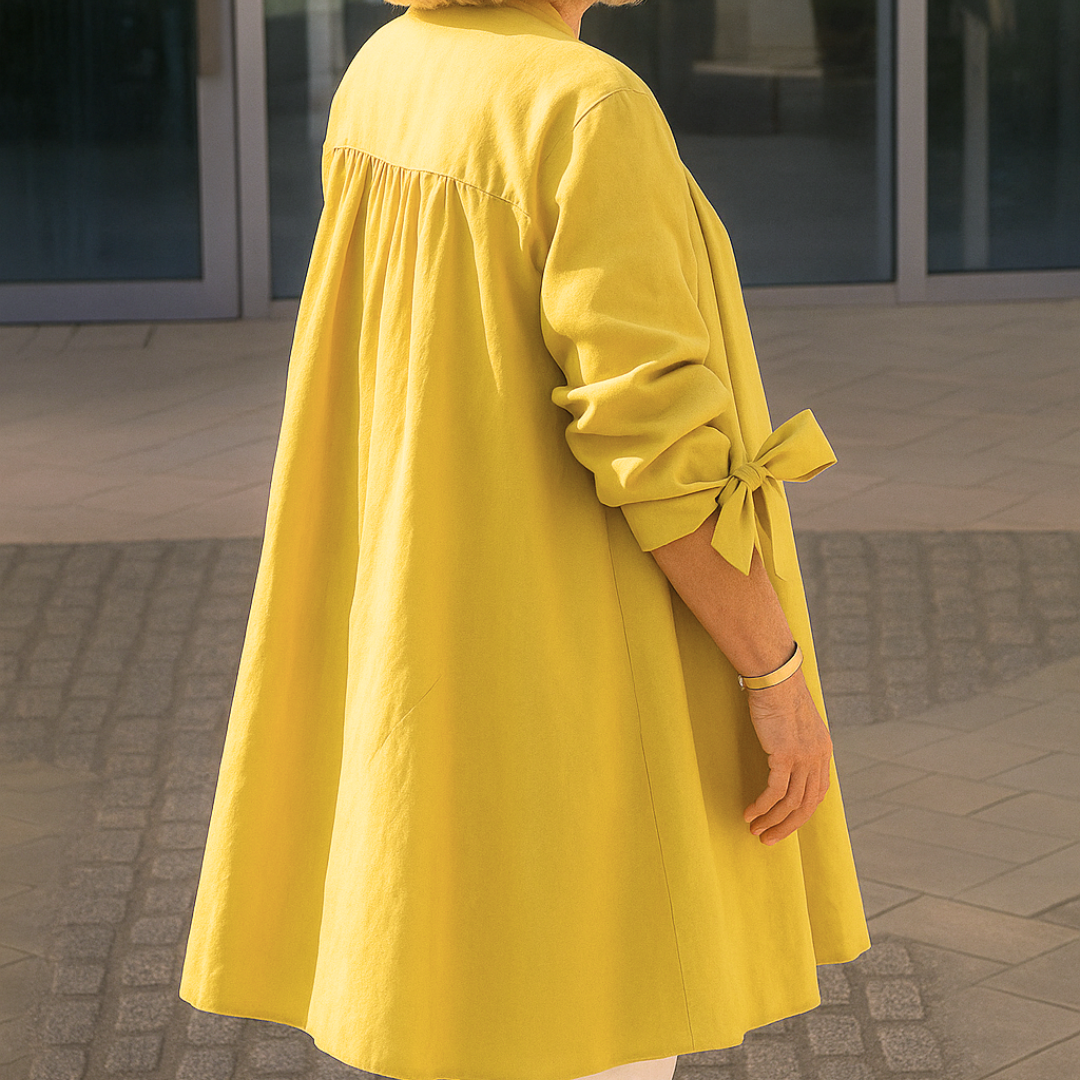 Eliza | Solid Shirt Blouse with Tie Sleeves