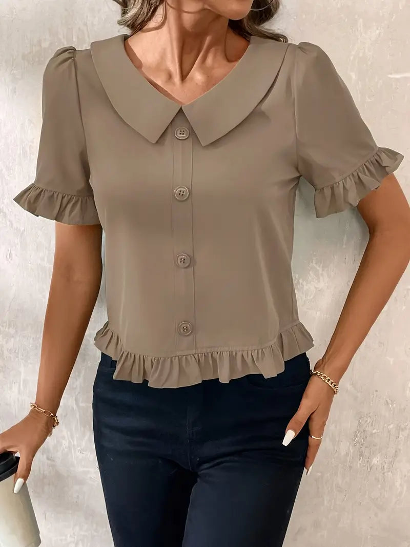 Maureen | Elegant Short Sleeve Blouse