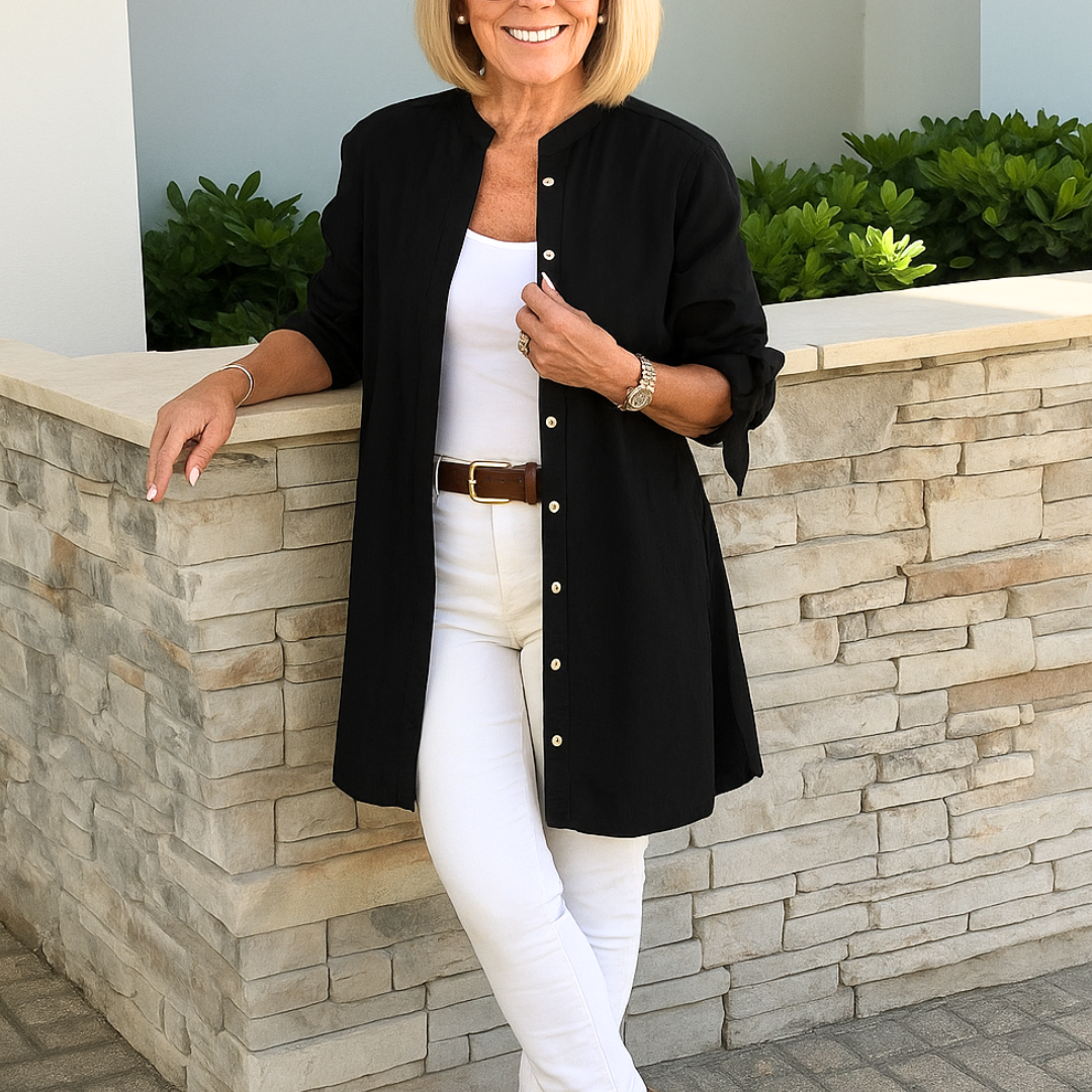 Eliza | Solid Shirt Blouse with Tie Sleeves
