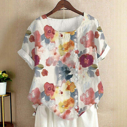 Elandra | Casual Floral Button Up Blouse