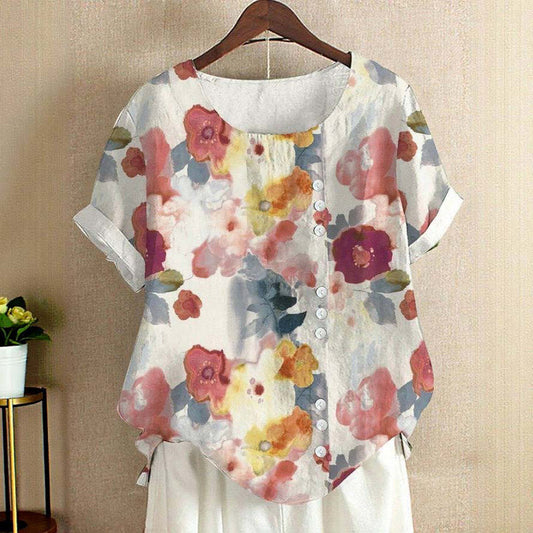 Elandra | Casual Floral Button Up Blouse
