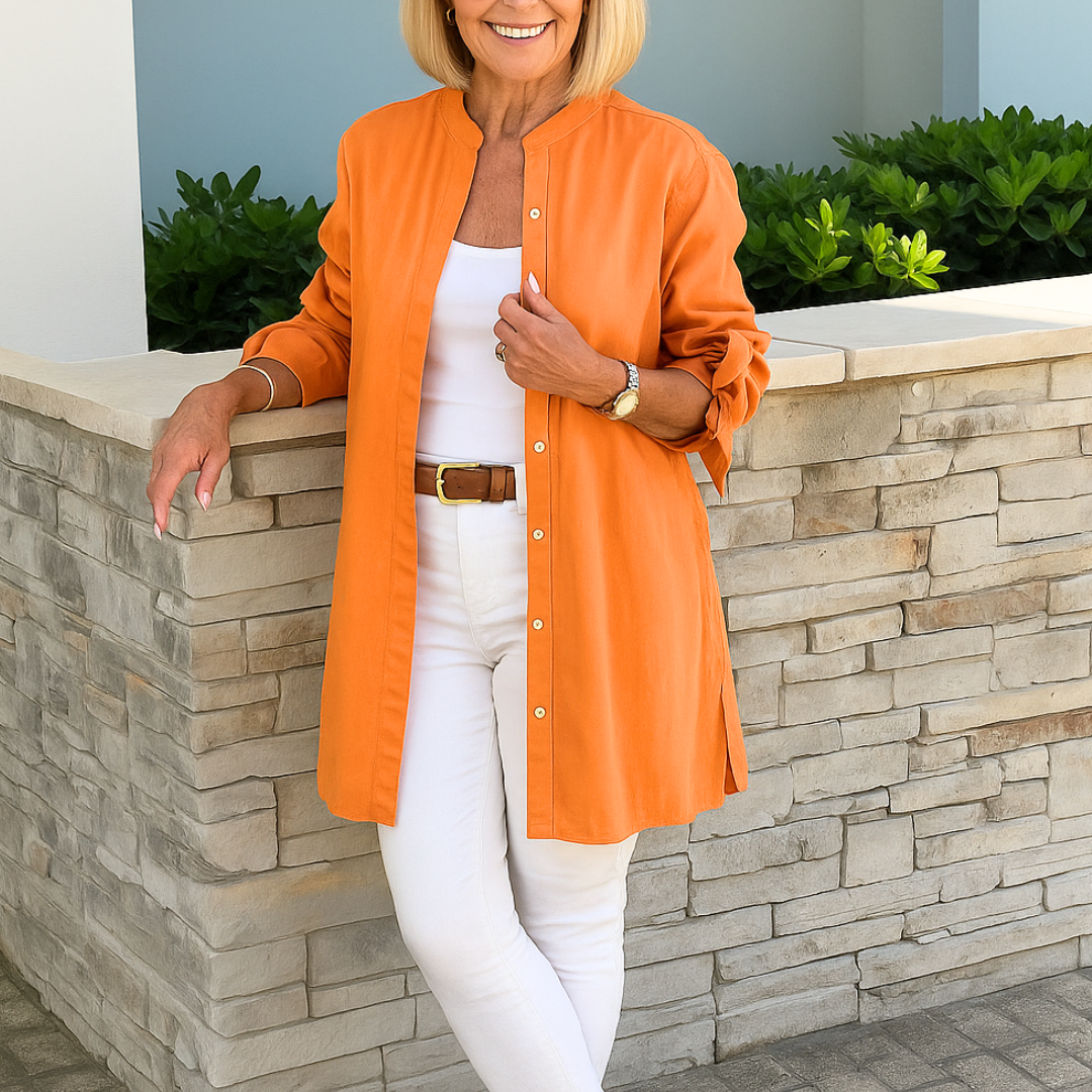 Eliza | Solid Shirt Blouse with Tie Sleeves