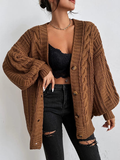 Saanvi | Oversized Chunky Cable Knit Cardigan