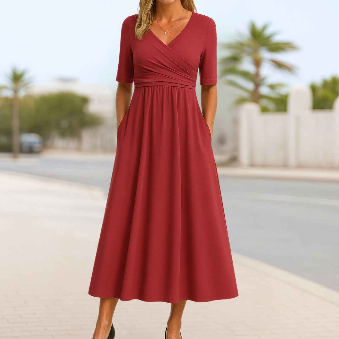 Paisley | Crossed short-sleeved dress