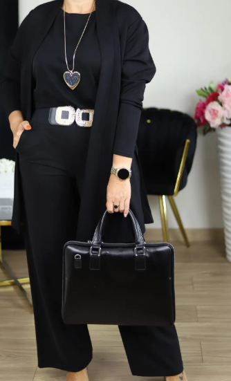 Campbell | Elegant Long Cardigan & Top & Pants 3-Piece Set