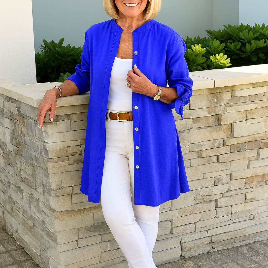 Eliza | Solid Shirt Blouse with Tie Sleeves