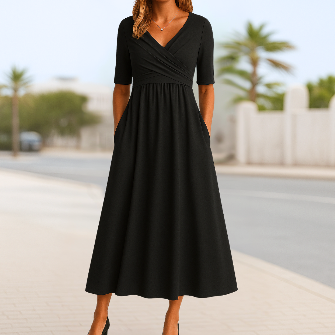 Paisley | Crossed short-sleeved dress