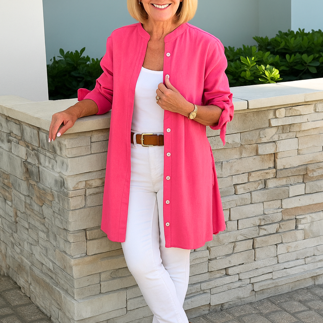 Eliza | Solid Shirt Blouse with Tie Sleeves