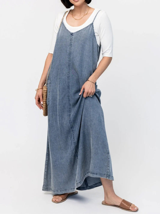 Pamela | Loose Fit Denim Maxi Dress