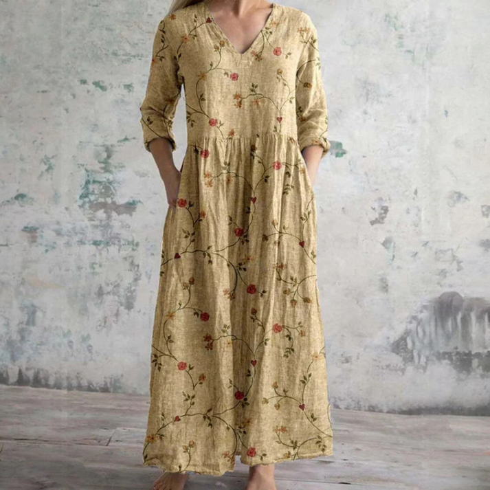 Helen | Elegant Summer Dress with Floral Pattern