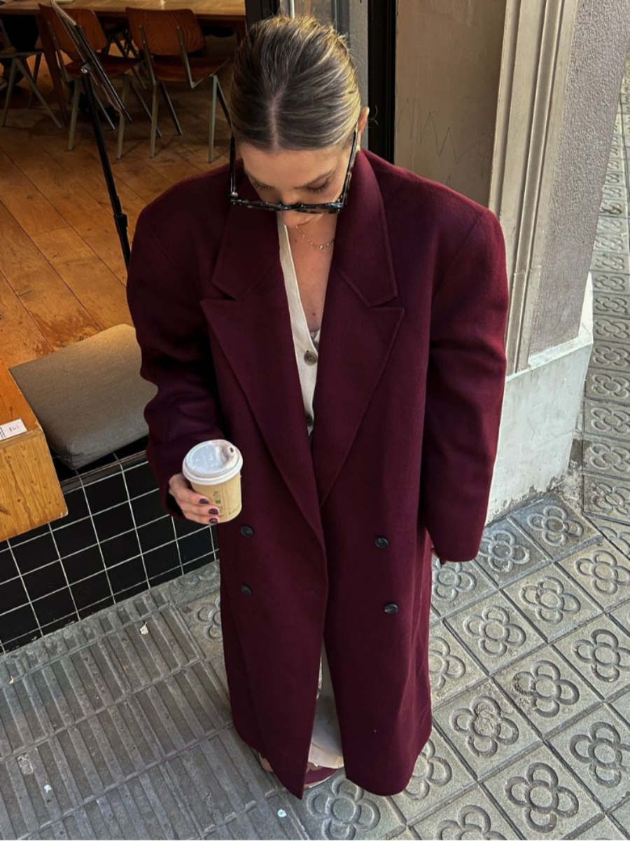 Burgundy Oversized Coat | Cozy and Stylish