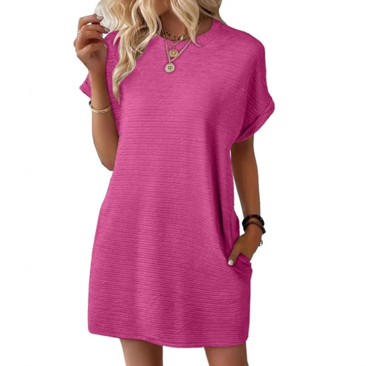 Evelina |  Casual Minimalist Round Neck Summer Dress