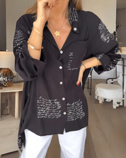 Tiemona | Script Button-Up Shirt