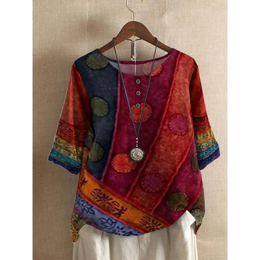 Asha |  Comfortable Colorful Top With Half Sleeves