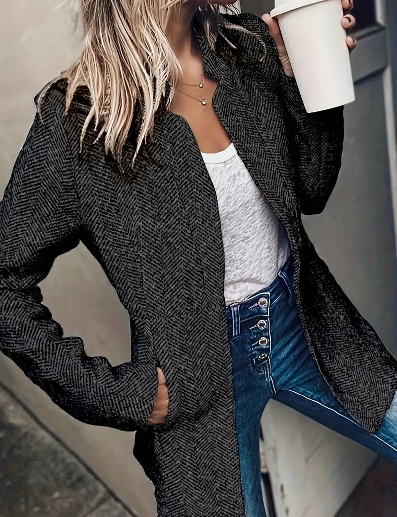 Stella™ | Elegant Mid-Length Coat with Pockets