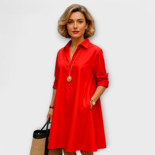 Thalassa | Modern V-Neck Shirt Dress