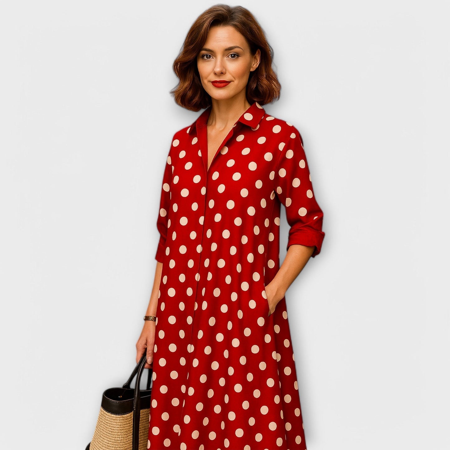 Thalassa | Modern V-Neck Shirt Dress