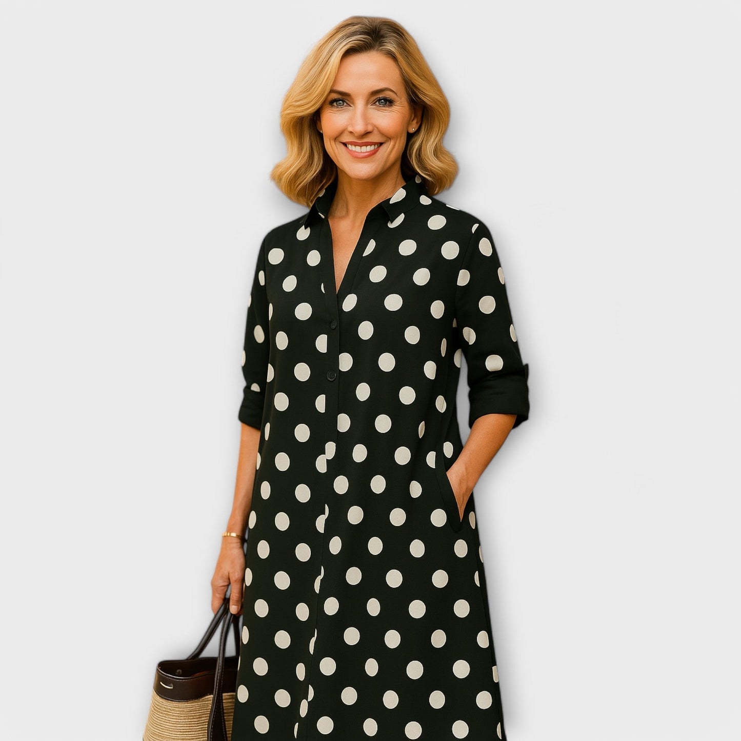 Thalassa | Modern V-Neck Shirt Dress