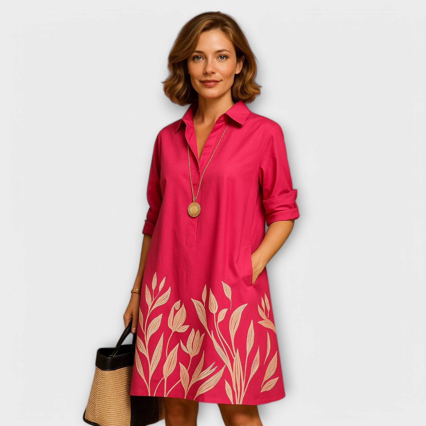 Thalassa | Modern V-Neck Shirt Dress