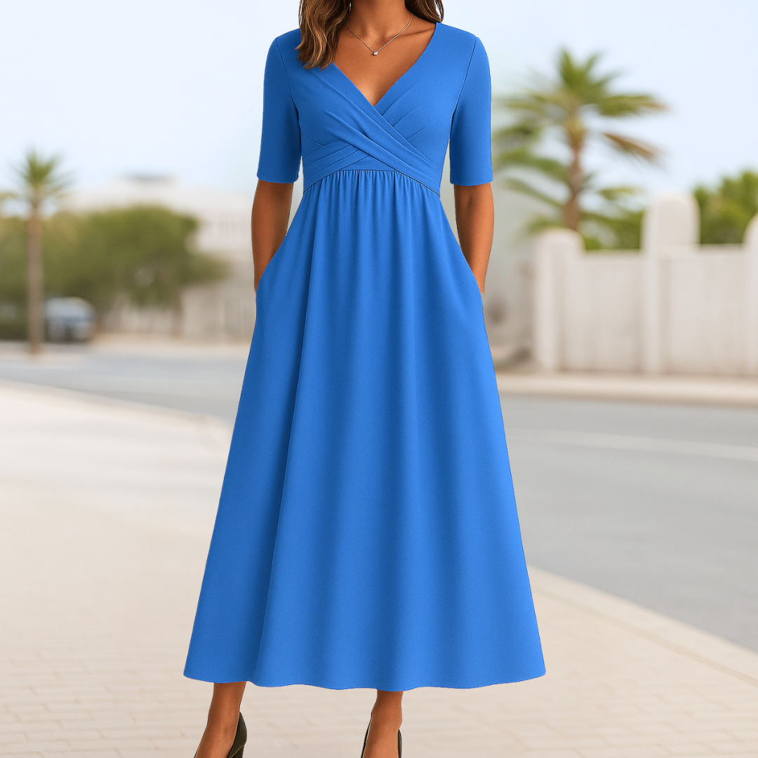 Paisley | Crossed short-sleeved dress