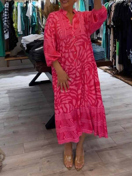 Azura | Printed V-Neck Dress