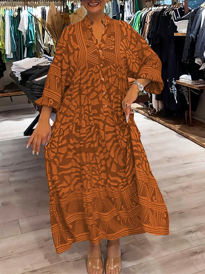 Azura | Printed V-Neck Dress