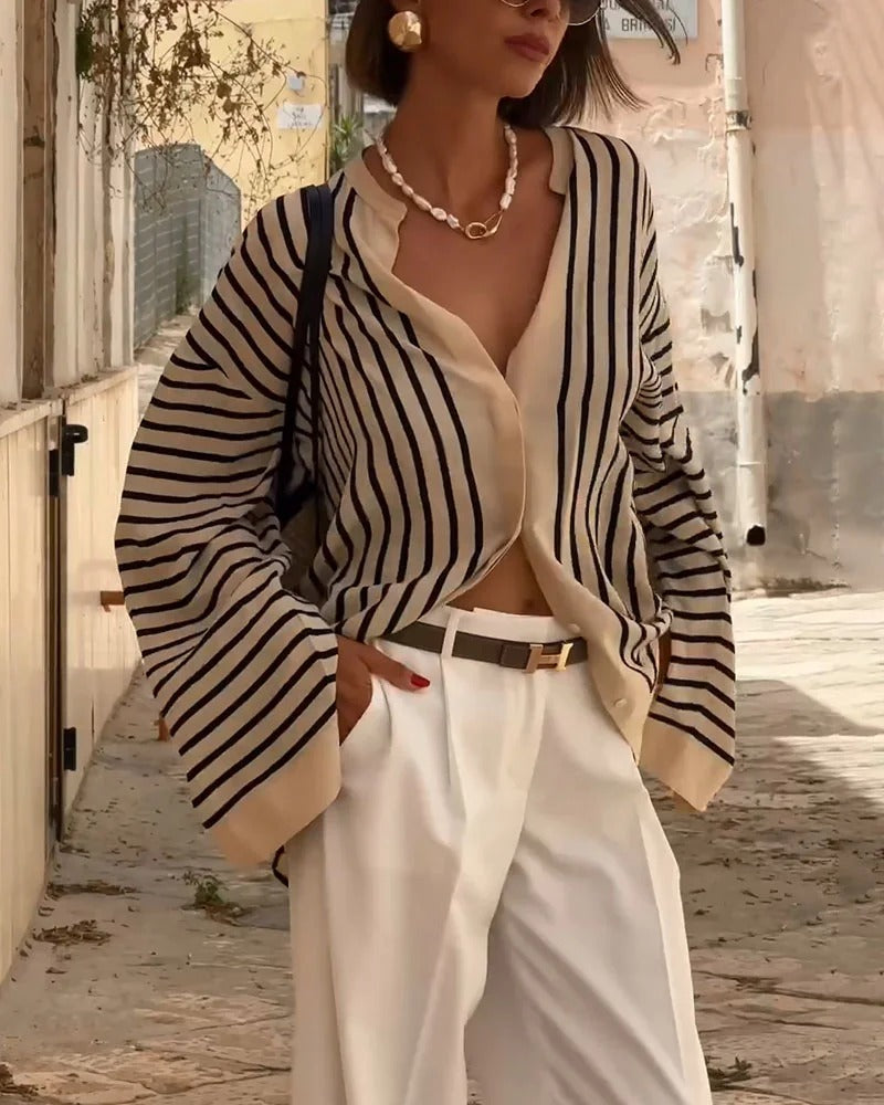 Cheyenne | Casual Split Stripe Shirt