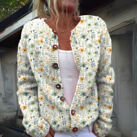Teaniwa | Warm and Beautiful Cardigan with Floral Print