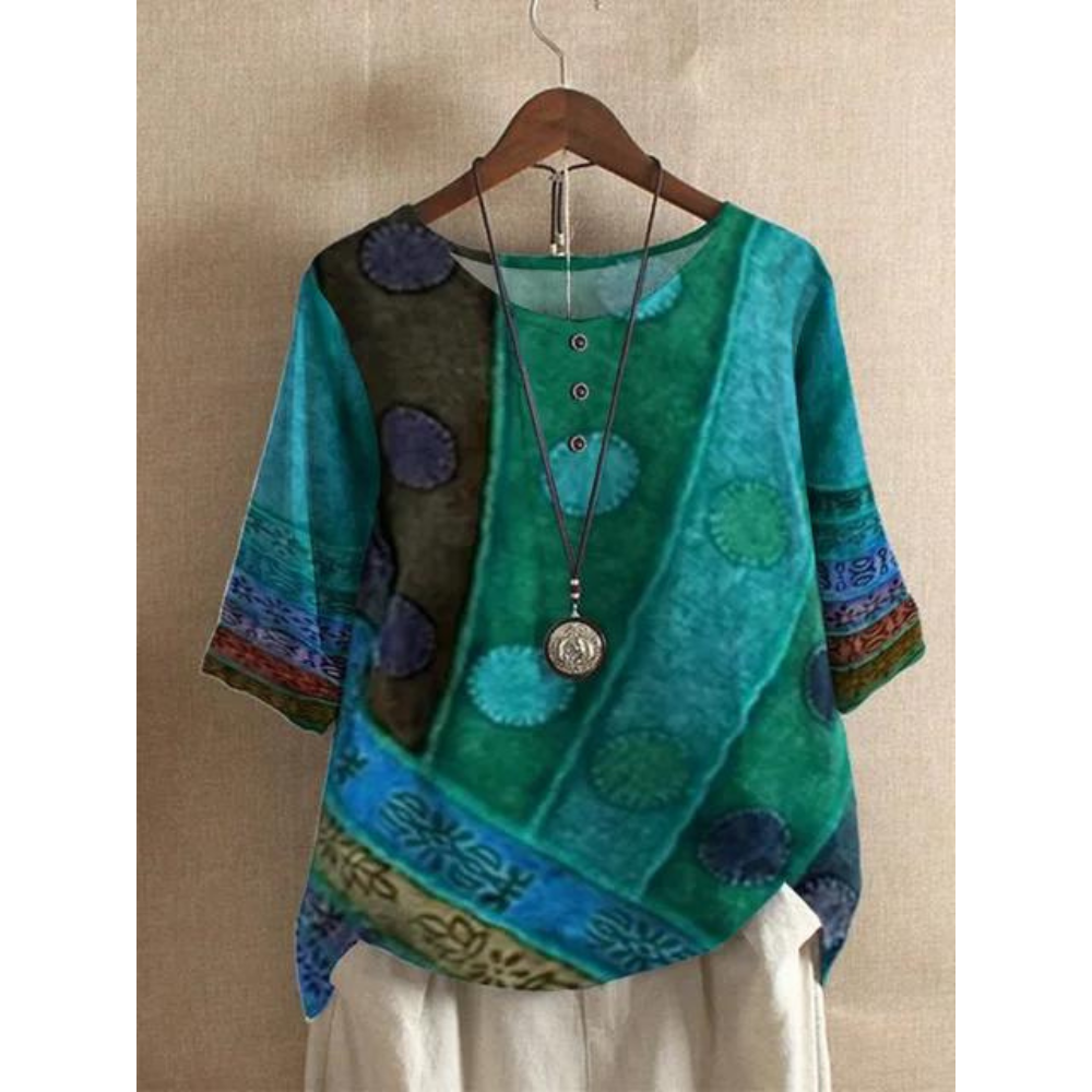Asha |  Comfortable Colorful Top With Half Sleeves