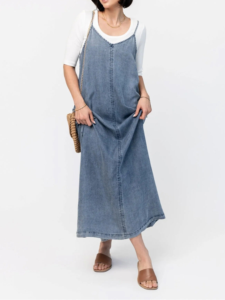 Pamela | Loose Fit Denim Maxi Dress