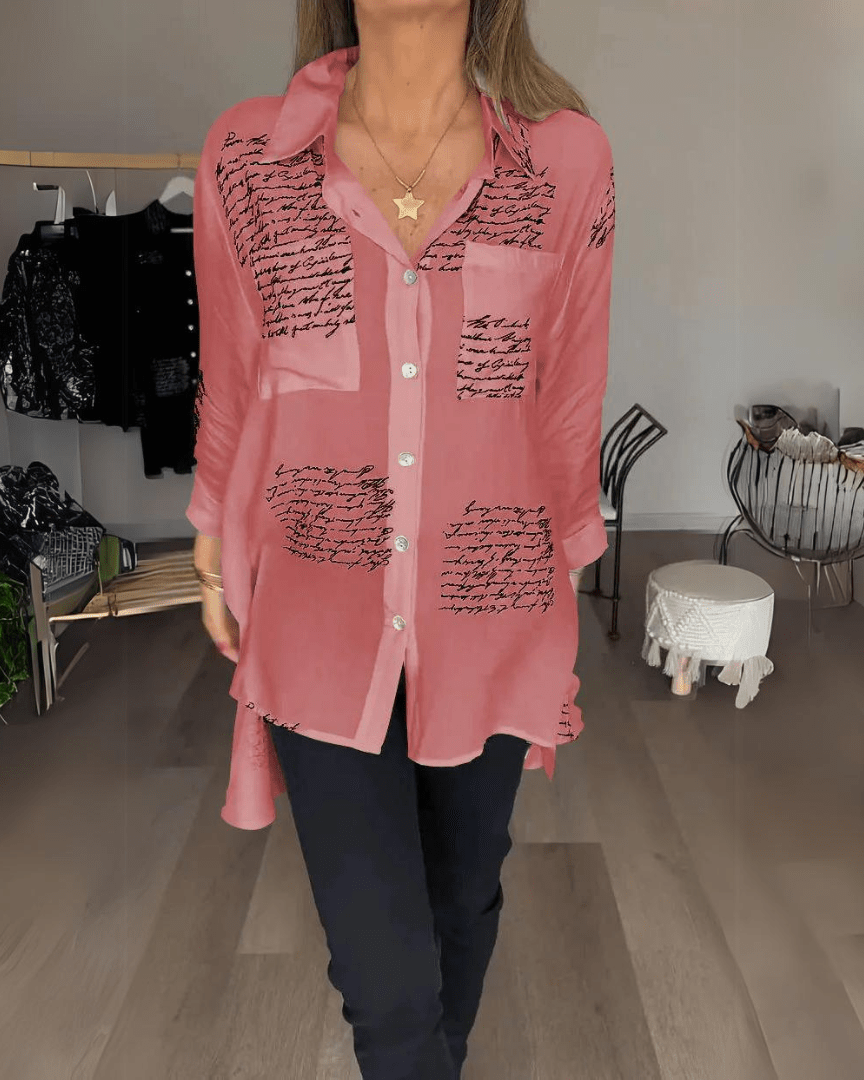 Tiemona | Script Button-Up Shirt