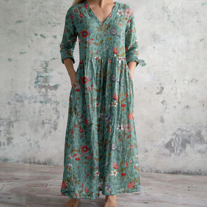 Helen | Elegant Summer Dress with Floral Pattern