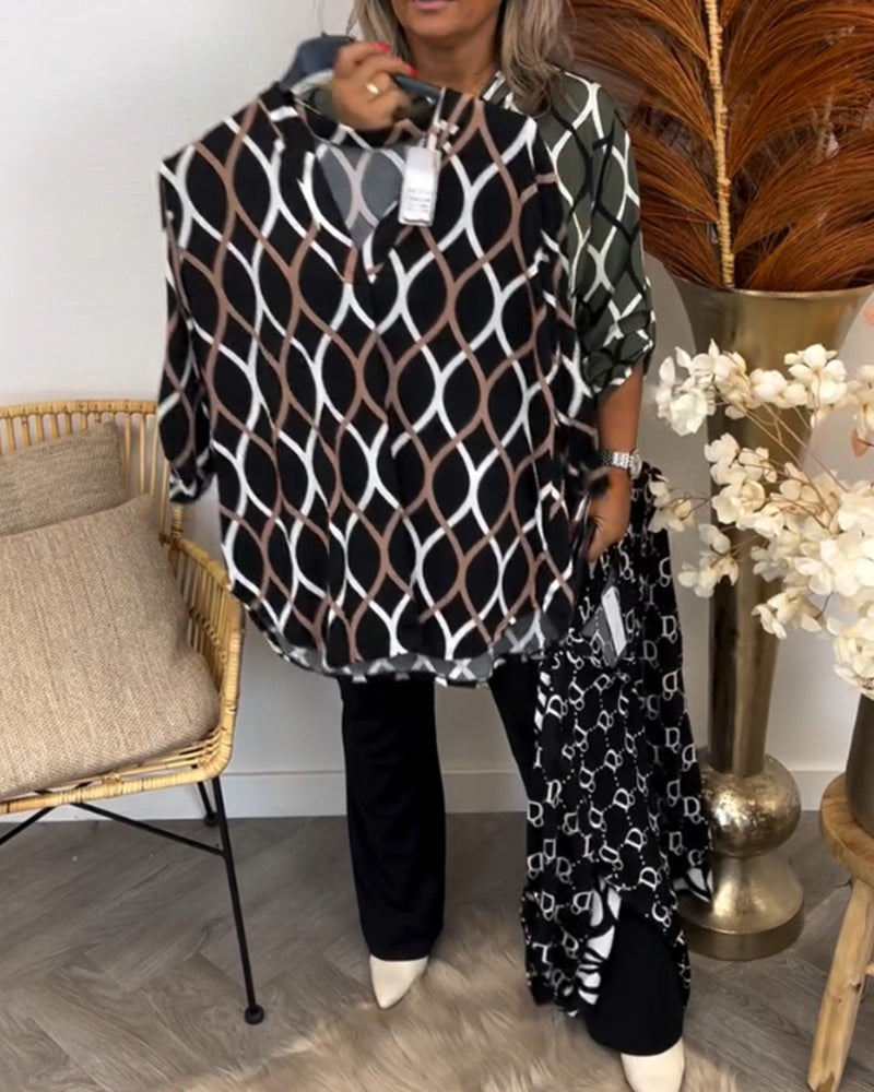 Khloe | Casual Long Sleeve Blouse with Elegant Pattern