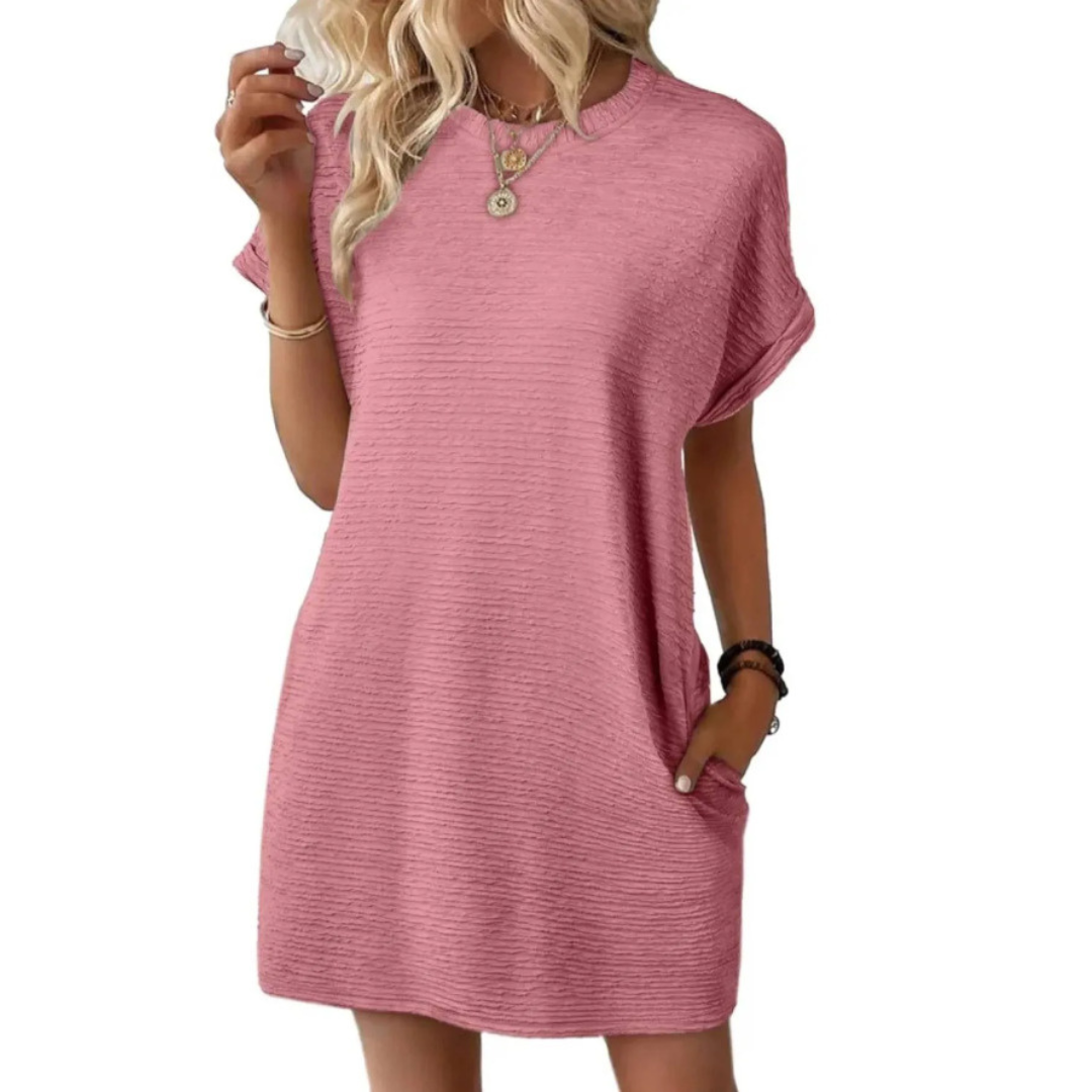 Evelina |  Casual Minimalist Round Neck Summer Dress