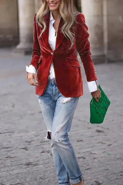 Ivana | Velvet Luxe Statement Blazer