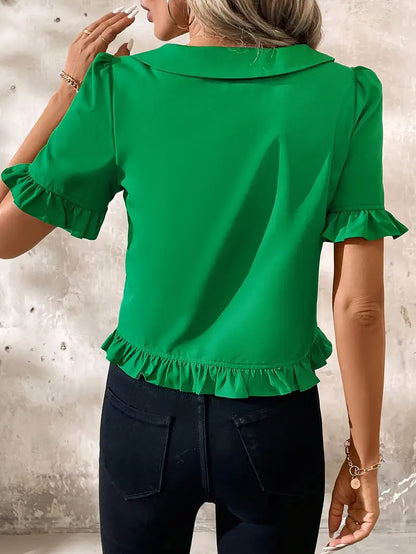 Maureen | Elegant Short Sleeve Blouse