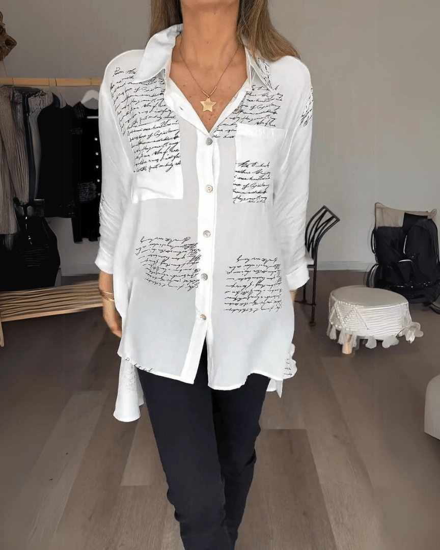 Tiemona | Script Button-Up Shirt