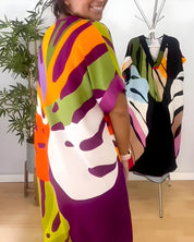 Koraleigha | Casual Colorful Leaf Print Dress