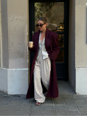Burgundy Oversized Coat | Cozy and Stylish