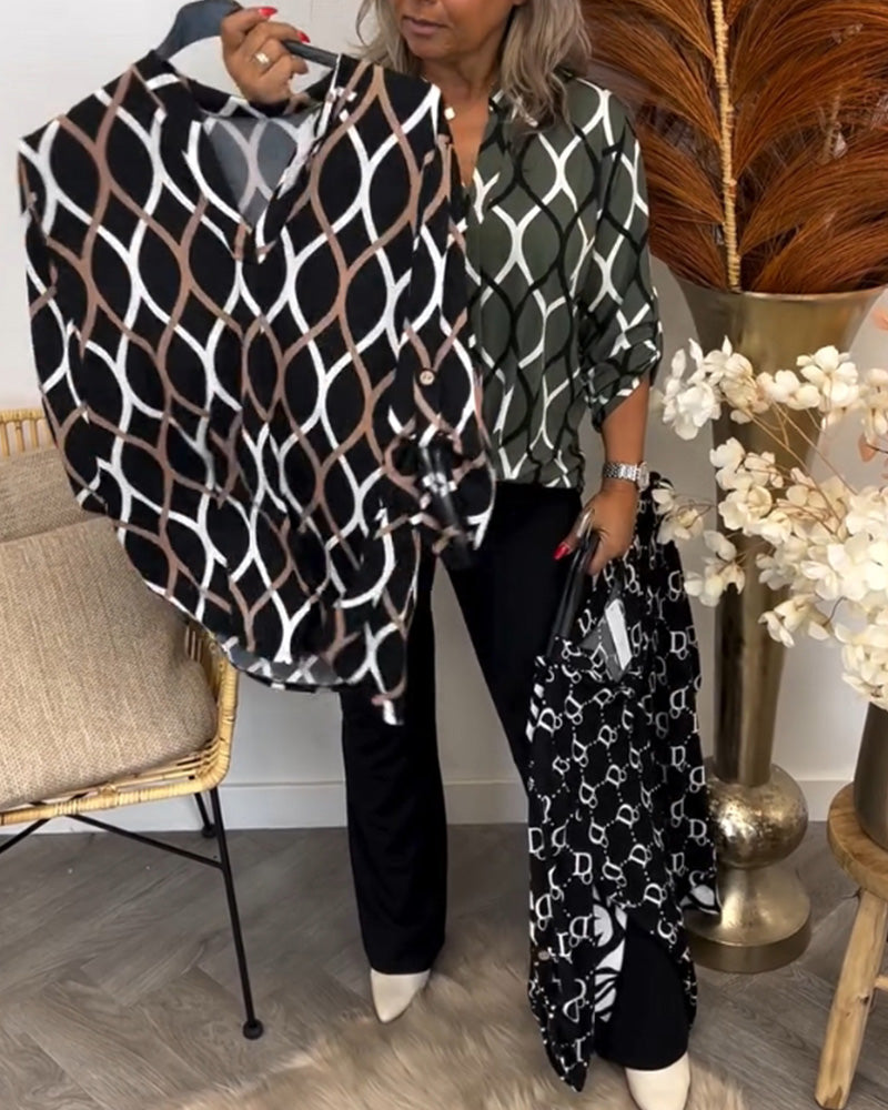 Khloe | Casual Long Sleeve Blouse with Elegant Pattern