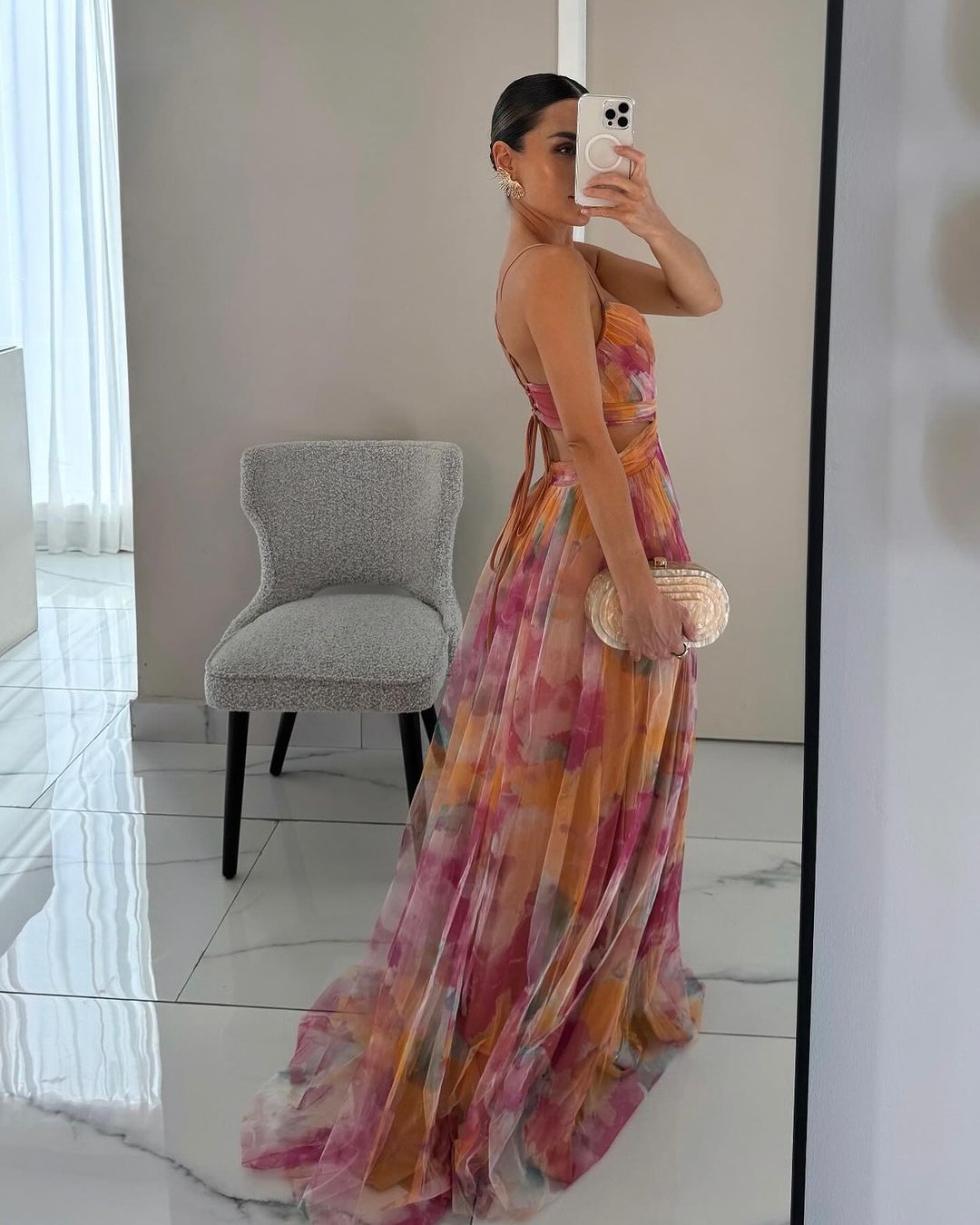 Hosefa | Enchanting Floral Print Maxi Dress