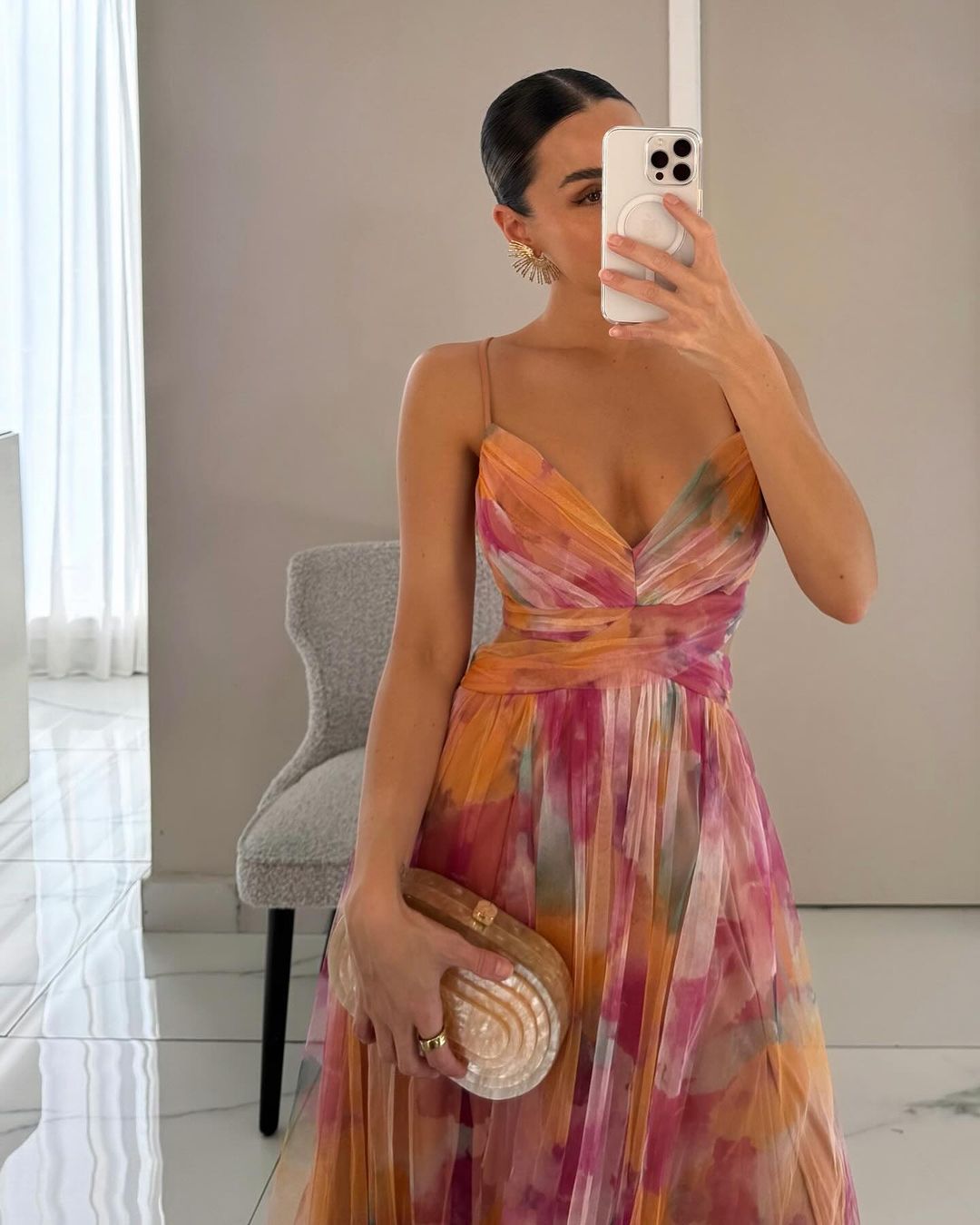 Hosefa | Enchanting Floral Print Maxi Dress