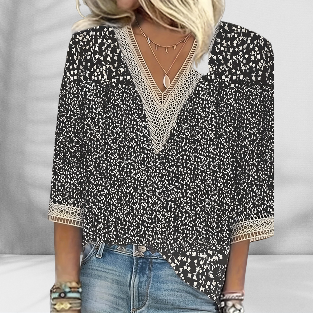 Bronte | Boho Blouse With Floral Patterns And Long Sleeves