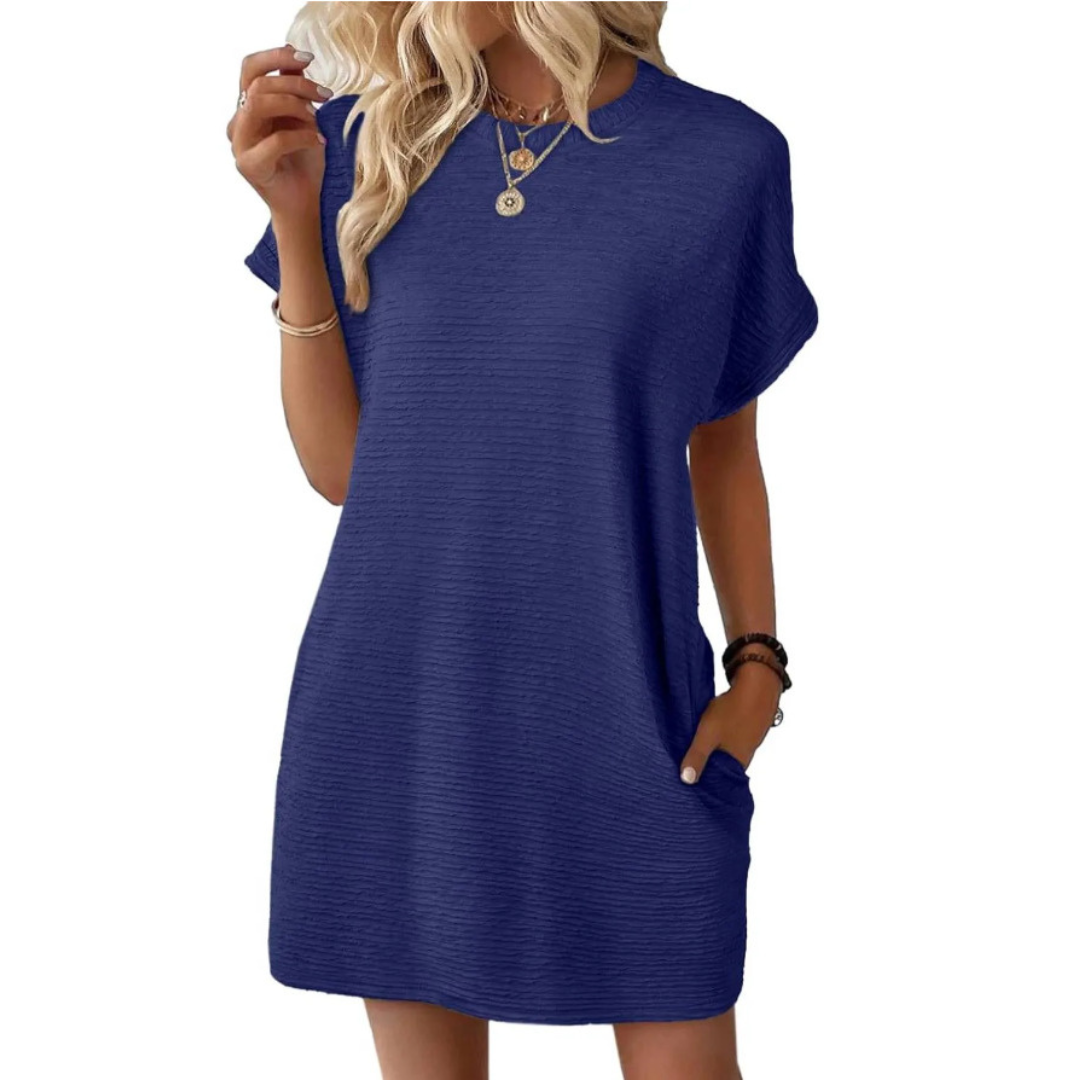 Evelina |  Casual Minimalist Round Neck Summer Dress
