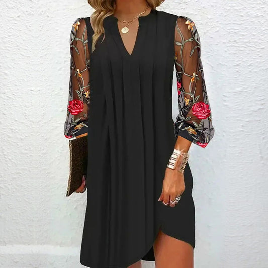 Renée | Elegant Mini Dress with Transparent Sleeves