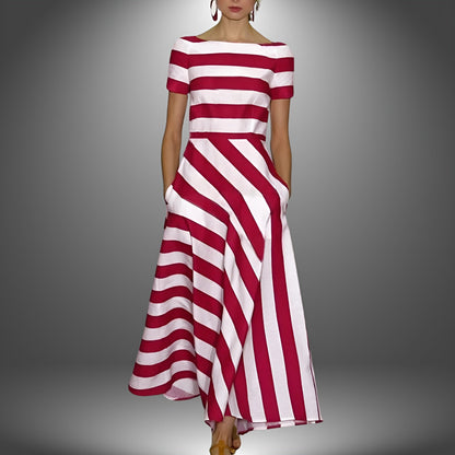 Jazmine | Boat Neck Striped Dress