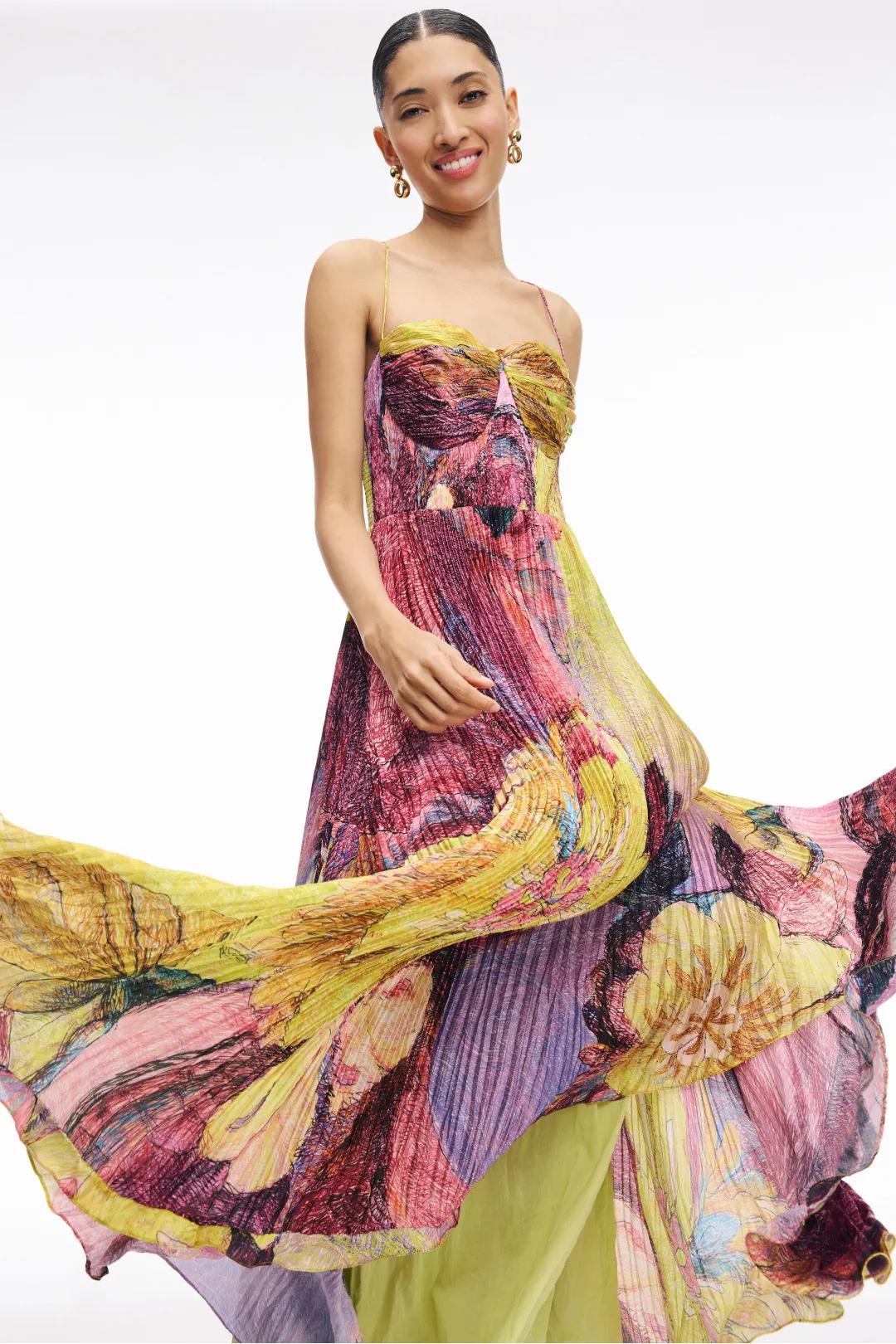 Klara | Multicolored Ikat Print Maxi Dress