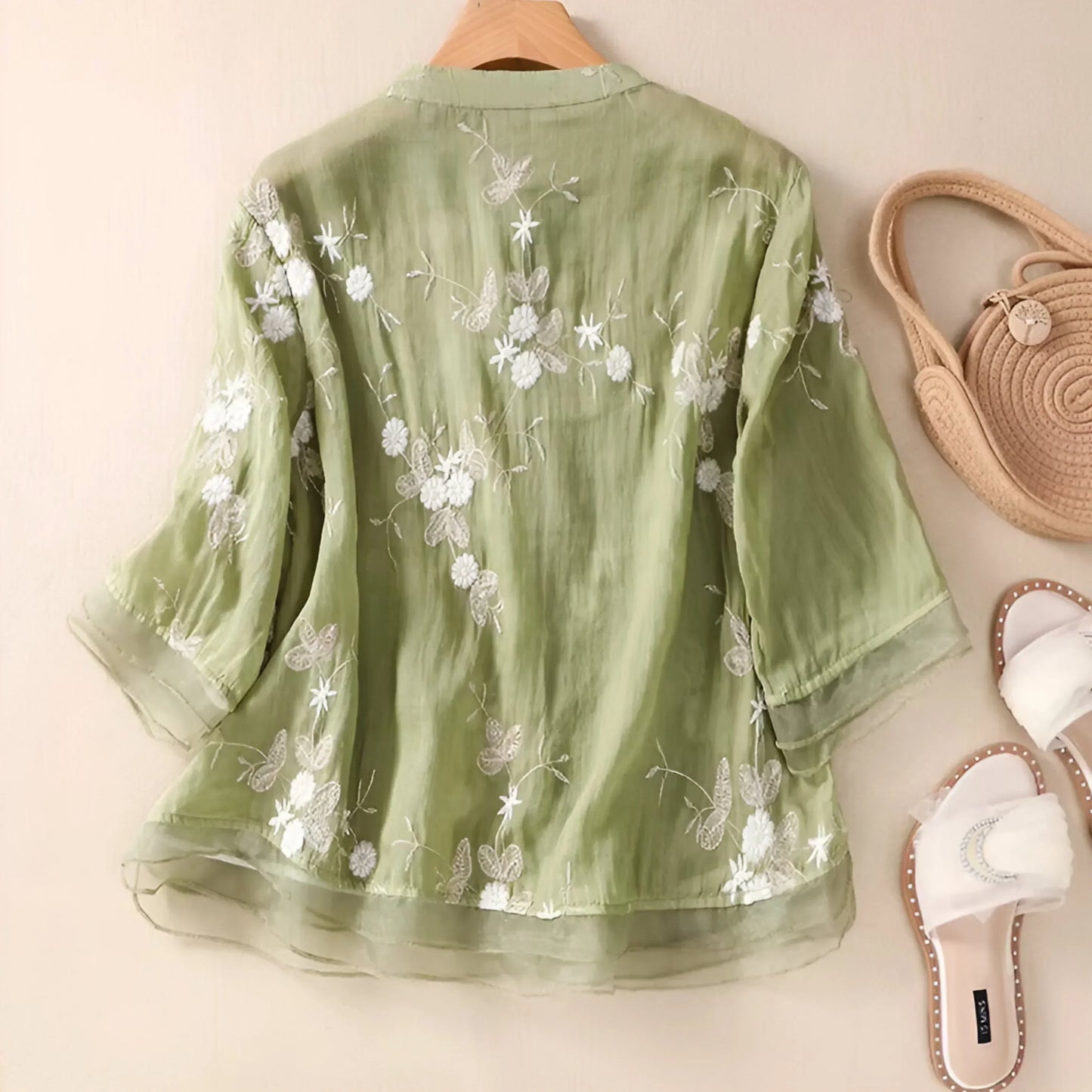 Liora | Top with Embroidered Flowers
